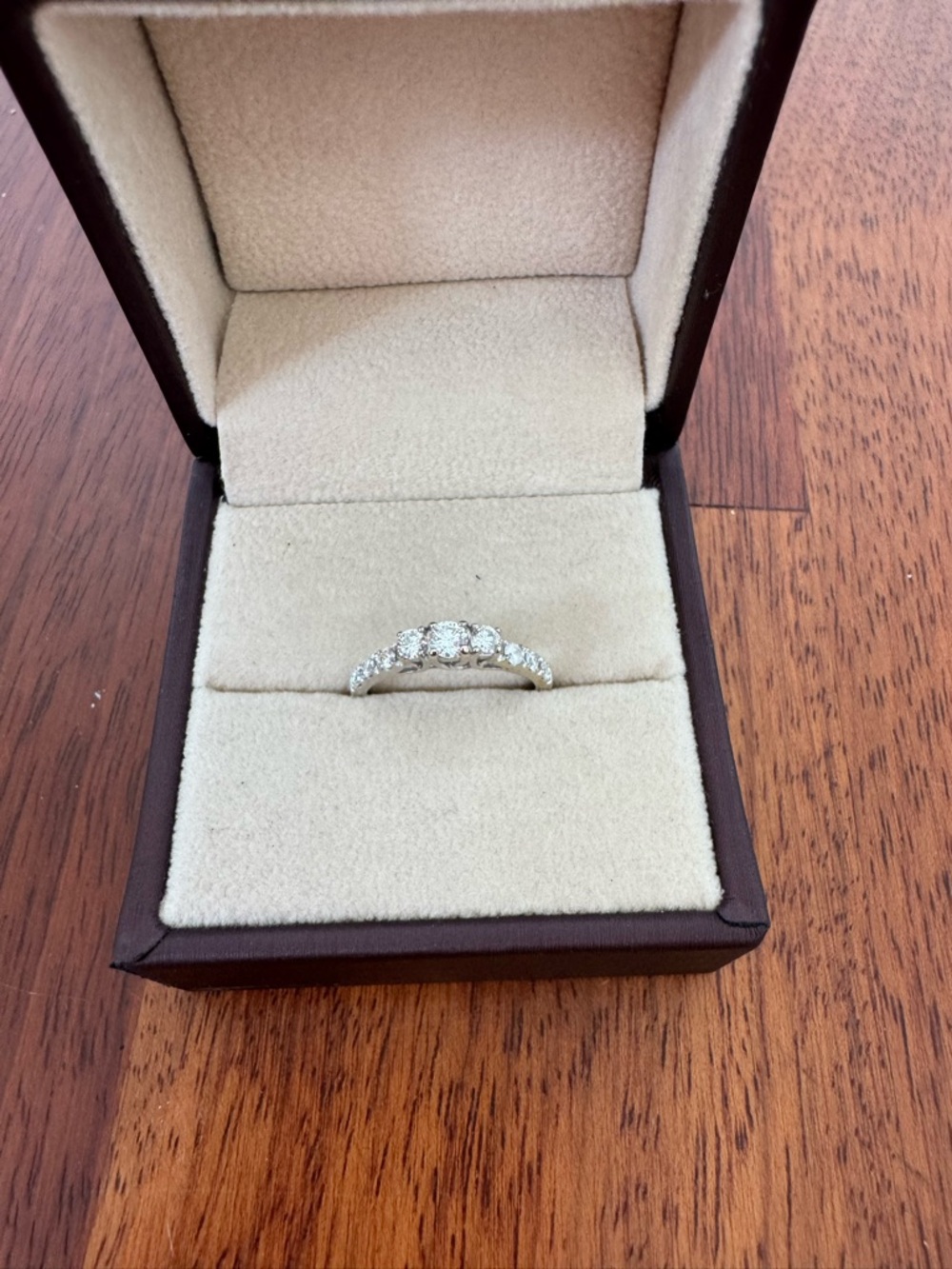 Real Diamond Five-Stone Accent Ring in Silver - White